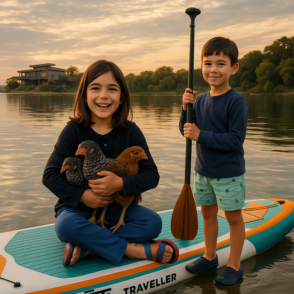 Paddle boarding with chicks!